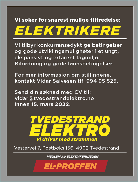 Vi trenger flere elektrikere